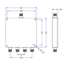 HS-1V4 Divider With SMAF (2-8G)2